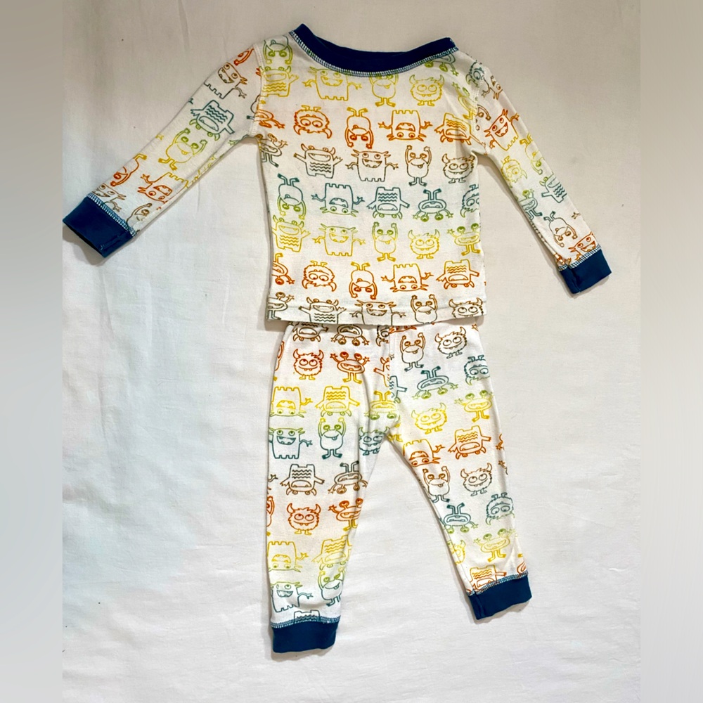 Koala Kids 18 months-2 piece cotton pajamas with funny monsters.
